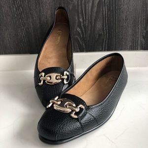 A2 by AEROSOLES “IN BETWEEN” BLK FLATS sz 11 NWOT
